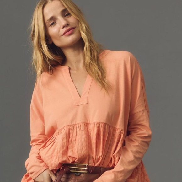 Anthropologie Pilcro Long-Sleeve Babydoll Top - Picture 5 of 11